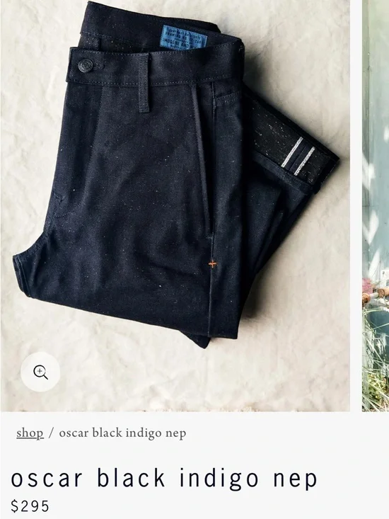 Imogene + Willie Black Indigo Nep Selvedge Denim Pants, Size 32, Made in USA - Picture 2 of 13